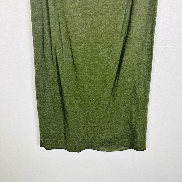 Ann Taylor Dark Green Ruched Long Knit Dress Skirt Size 8 - Picture 8 of 12